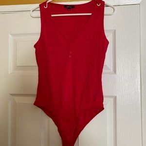 Red Henley Bodysuit